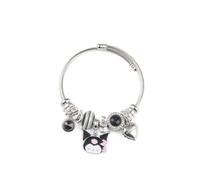 YouLuo Cute Charm Bracelet, Adjustable Stainless Steel Bracelet, Anime Cartoon Accessories Bracelets for Ladies Women Teen Girls Birthday Gift and Friendship, Adjustable, Stainless Steel, Rhinestone