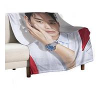 YOUMAN Kim Soo Hyun Famous Actor Poster K-pop Fleece Throw Blanket for Bed Couch Sofa 300GSM Super Soft And Warm Flannel Blankets Home Decor 40"x50"