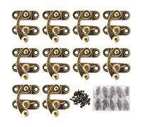 Youmeizer 10 Pieces Antique Vintage Lock Latch Hook Hasp Horn Lock with 40 Screws Jewelry Box Hardware Thickened Horn Lock Clasp Arm Latch Size 27 x 25 x 8mm (Bronze/Left Latch Hook Hasp)