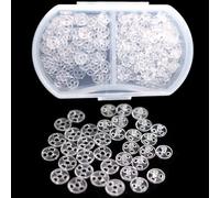 Youmeizer 100 Sets Super Tiny Plastic Snap Invisible Sewing on Super Mini Snap Buttons Fasteners Size 4mm/0.16" for Doll Clothing Accessories DIY Supplies Hand Sewing(Clear)