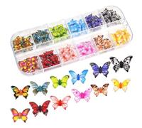 Youmeizer 120 PCS Extremely Small Decorative Resin Butterfies Mini Artificial Animal Models Miniature Ornaments for DIY Handmade mini Dollhouse Miniature Landscape mini Decoration(12 Colors Mixed )