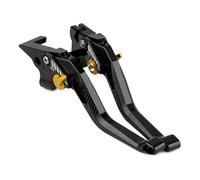 Youmero Clutch Brake Levers Compatible with for YZF-R6 1999 2000 2001 2002 2003 2004 Short Motorcycle Brake Clutch Levers Adjustable Brake Levers Accessories(Black-Yellow)