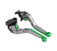 Youmero Clutch Brake Levers Compatible with for Z750 2007 2008 2009 2010 2011 2012 Motorcycle Folding Extendable Control Handle Levers Brake Clutch Levers(Silver-Green)