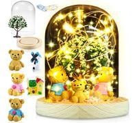 YOUMI Light-Up Teddy Bear Terrarium Gifts,DIY Night Light Kit,Night Light for Birthday, Children's Day, Halloween, Christmas or New Year Gifts for Girls Ages 3-9 Year Old Girls.