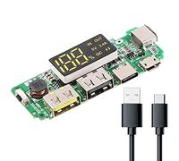 Youmile 1 pcs 5V 2.4A 186 50 Charging Board Mobile Power Bank Module Dual USB 186 50 Lithium Battery Charger Board Digital LCD Display Protection Module with Fast charge data cable