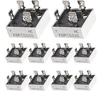 Youmile 10 pcs KBPC5010 Bridge Rectifier Diode Set 50A 1000V High Power Rectifier Diode Single Phase Full Wave Metal Shell 4 Pin Through Hole Electronic Components