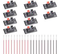 Youmile 10pcs 2-Way Stereo Speaker Terminal Block, Spring Loaded, Red & Black, Plastic & Metal, Panel Mount, 45x21mm
