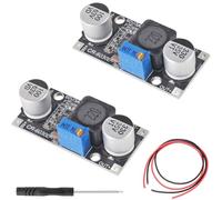 Youmile 2 pcs DC-DC Step Down Module 4.2V-60V to 2V-34V 3A Upgraded Version LM2596S Adjustable Buck Power Supply Module Voltage Regulator Converter with Screwdriver 24AWG Red and Black Cable