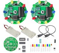 Youmile 2 pcs DIY Welding Practice Kit, Shake the Lucky Wheel LED Light PCB Assembly Welding Electronics Training Board Button, vibration switch control Spin Random Stop for Welding Practice Project