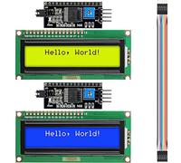 Youmile 2 pcs IIC/ I2C/ TWI LCD Serial Interface Adapter Serial Interface Board Module + LCD Module Display LCD1602 yellow blue with Dupont Line For Arduino