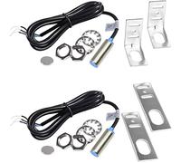 Youmile 2 pcs Inductive Proximity Sensor DC5-30V NJK-5002C Hall Sensor Hall Effect Switch Proximity Sensor NPN 3-Wires Normally Open with Magnet Proximity switch bracket M12