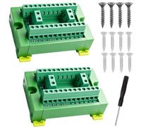 Youmile 2 pcs Position Terminal Block Distribution Module,10A/300V 2x12 Power Distribution Board 12-24 AWG Guide rail installation and mounting with Screw Screwdriver for DIY Electronic Circuits