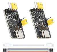 Youmile 2 pcs USB to TTL module CH343 Chip USB-C to Serial Module Support 6Mbps High-Speed Communication 3.3V 5V MCU Downloader No Need to Install Driver with Connection Cable Double C Cable
