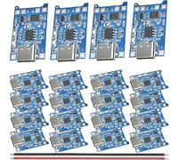 Youmile 20 pcs Lithium battery charging module 5V 1A Charging Module 18650 Lithium Battery Charger board Type-c USB with Protection Function with 26AWG red and black cable