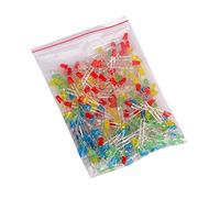 Youmile 250-Pack (5 colors x 50-Pack) 3mm LED Light Emitting Diode Lamp Diffused Assorted Kit (White Red Green Blue Yellow)