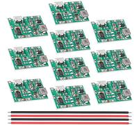 Youmile 2A USB 18650 Lithium Li-ion Battery Charger Module Adjustable DC-DC Step Up Boost Module 3.7V 4.2V to 5V 9V 27V Charging Discharge Module with 26AWG Red and black cable,pack of 10