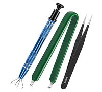 Youmile 4-Claw Pickup Tool Stainless Steel IC Chip Pullers for Small Parts IC Chip, Electronic Components, Nuts, Jewelry Making Accessory with Antistatic Clip Pliers IC Chip Extractor, Tweezer