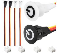 Youmile 4 pcs LED touch light dimmer Switch DC 5V-12V Embedded Desk Lamp Strip Brightness Controller Switch black and white with knob cap for 13mm/0.51" Hole dimmer Switch