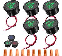 Youmile 5 pcs DC 5-100V Digital Voltmeter LED Digital Display Auto Voltmeter Car Voltage Detector Tester Monitor Accurate measurement with knob cap for Motorcycle Boat Truck Camper Caravan(Green)