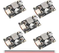 Youmile 5 pcs PD65W Fast Charging Module 8-30V Type-C Interface 5V/9V/12V/20V PD3.1 QC3.0 SCP PPS Fast Charging Protocol Charger Board,USB-C Buck Converter,with 24AWG Red and Black Cable