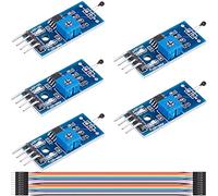 Youmile 5 pcs Thermistor Module Digital High Sensitivity NTC Thermal Thermistor Sensor Module 4-wire with DuPont Cable for Arduino DIY Kit MCU Robot
