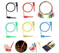 Youmile 5PCS Test Hook Clip Dual Silicone Probe Test Lead 5 Color For IC,PIN,Chip with 5PCS Double-ended Alligator Clips Cables