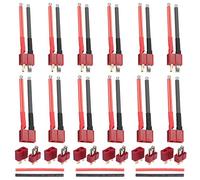 Youmile 6Pair T-Plug Male Female Connectors Deans Style with 14AWG Silicon Wire, 6Pair T-Plug Connector, 6PCS Shrink Tubing for RC Drone Car Lipo Battery Charger