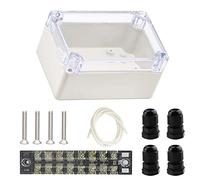 Youmile ABS Plastic Junction Box 100 x 68 x 50mm IP65 Waterproof Electronic Project Enclosure Box Transparent Cover for Outdoor with 8P Terminal Block, 4PCS PG7 Cable Gland