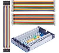 Youmile Cascade Expansion Board Module 40-pin+40 Pin Female - Female Rainbow Ribbon cable with DuPont cable for Raspberry Pi 4/3/2/1