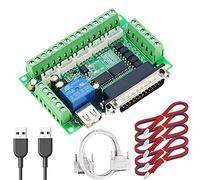 Youmile DC 12-24V CNC Breakout Board 5 axis Mach3 Interface Board Optical Coupler board,with Parallel Port Cable USB Cable XH2.54 4P cable for Stepper Motor Driver MACH3