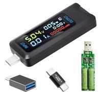 Youmile USB Tester Type-C interface Multi-Functional Digital Power Capacity Tester Voltage Current Meter DC 4.5-36V 0-5A Supports Fast Charging Protocols with Type C Connector Adapter USB Load