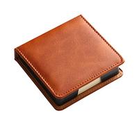 YOUNAFEN Self Note Pad Holder Leather Name Cards Holder Sticky Notes Dispenser for Case with A Lid Cover Office School Supp Leather Memo Pad Holder Note Card Dispenser Sticky Note Storage Box Desk