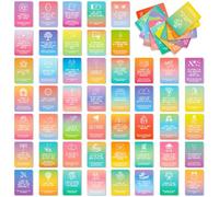 YounBeauty 50 Rainbow Affirmation Cards Gradient Positive Affirmation Cards for Daily Motivation Interactive Self-Care Cards for Mindfulness & Wellbeing Inspiring Gift for Women Men