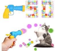 YounBeauty Cat Toy Ball Launcher with 50 Balls - Handheld Manual Cat Ball Shooter, Fun Throwing Toy for Indoor/Outdoor Cats, Interactive Fetch & Exercise Play, Lightweight Pet Training Toy