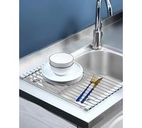 YounBeauty Roll Up Dish Drying Rack, Rollable Stainless Steel, 36.8 cm - 24.1 cm (Grey)