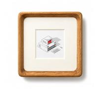 Youncewooder 4x4 Picture Frame with 2x2 Mat - Solid Teak Wood Square Frame, Wall & Tabletop Display for Baby & Pet Photos (4x4,Teak)