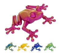 YOUNEEDFUL 2025 3D Printed Frog Model Cute New 3D Printed Animal Model Lifelike Office Supplies Creative Decoration (Red)