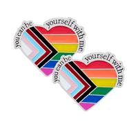 YOUNEEDFUL 2025 Rainbow Enamel Pins Round Rainbow Brooch With Inspirational Quotes You're Safe To Be You Around Me For Clothing Bags Jackets Hat Accessory Decoration Jewelry For Women Men And LGBT