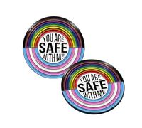 YOUNEEDFUL 2025 Rainbow Enamel Pins Round Rainbow Brooch With Inspirational Quotes You're Safe To Be You Around Me For Clothing Bags Jackets Hat Accessory Decoration Jewelry For Women Men And LGBT
