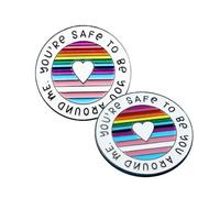 YOUNEEDFUL 2025 Rainbow Enamel Pins Round Rainbow Brooch With Inspirational Quotes You're Safe To Be You Around Me For Clothing Bags Jackets Hat Accessory Decoration Jewelry For Women Men And LGBT