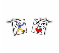 Young at Heart Cufflinks by Sonia Spencer, in Presentation Gift Box. Hand painted