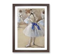 Young Ballet Ballerina Dancers By Edgar Degas Classic Painting Framed Print | A4 Walnut Framed Wall Art | Ready to Hang | Classic Historical Picture | Living Room Bedroom Lounge Office