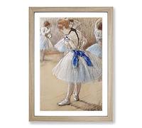 Young Ballet Ballerina Dancers by Edgar Degas Framed Wall Art Print A2 Oak | Ready to Hang, Premium Gi Paper, Fade-Resistant Inks, Securely Packaged, UK Made