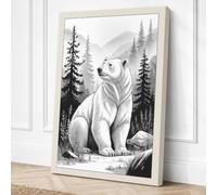 Young Bear Among Pines Canvas Wall Art Print 36x24 Inch