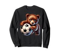 Young Bear Cub Soccer Ball Player Sport Art Sweatshirt