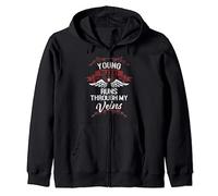 Young Blood Runs Through My Veins - Last Name Family Zip Hoodie