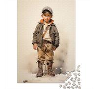 Young Boy in Adventure Gear 1000-Piece Jigsaw Puzzle for Adults, 52x38cm/1000pcs, A Calm After-work Activity; Low-dust Card Pieces for Tidy Sorting