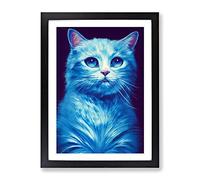 Young Cat Framed Print | A3 Black Framed Wall Art | Ready to Hang | Modern Animal Picture | Living Room Bedroom Lounge Office