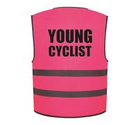 Young Cyclist Kids Hi Vis Vest Children's High Visibility Reflective Safety Waistcoat School Road Safe Bike Biking Cycling, Add child's name to the front, Personalised