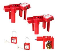 Young Dance Ball Valve Lockout,Adjustable Ball Valve Lockout Device,for 1/2"-2-1/2" Outside Pipe Diameter,Outdoor Water Spigot Lock Industrial Faucet Handle Locks Pipeline Valve Locking Device(2pack）
